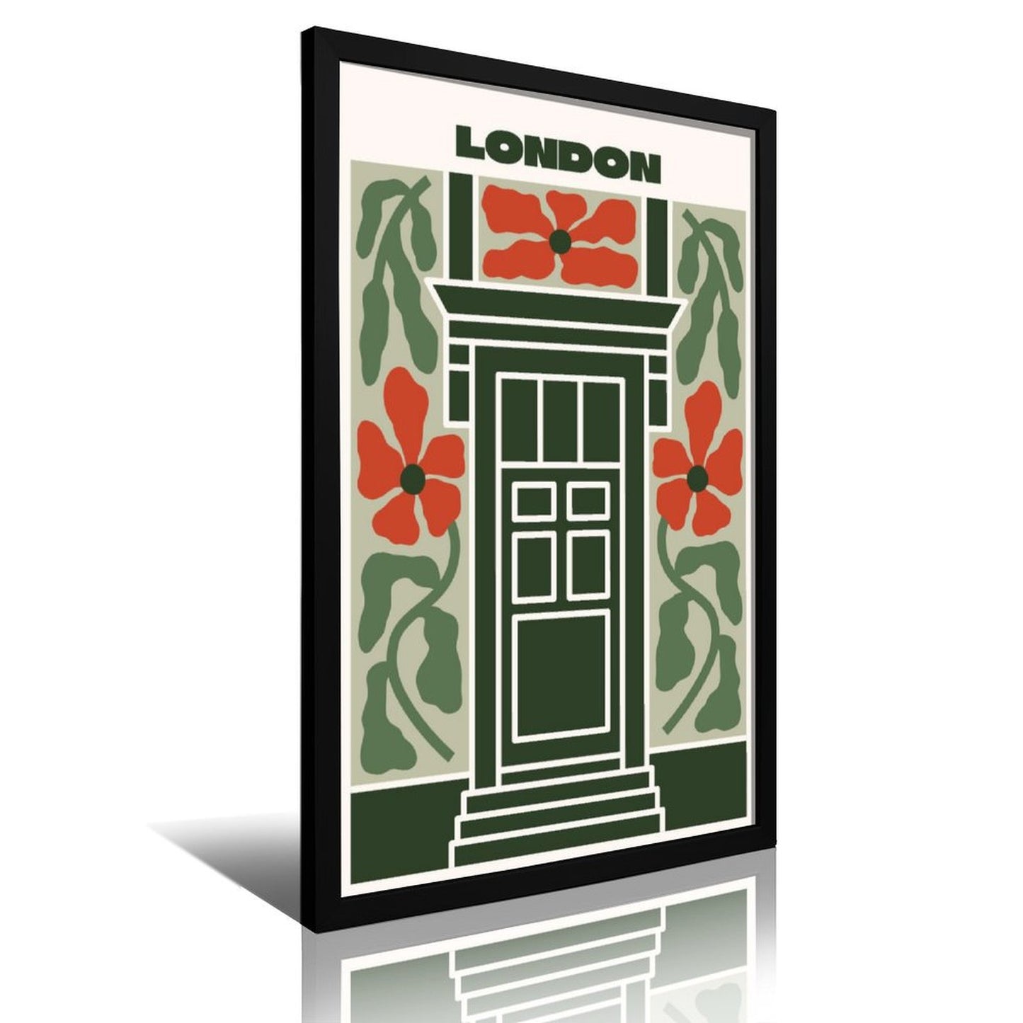 London Floral Door Framed Canvas Wall Decor 25