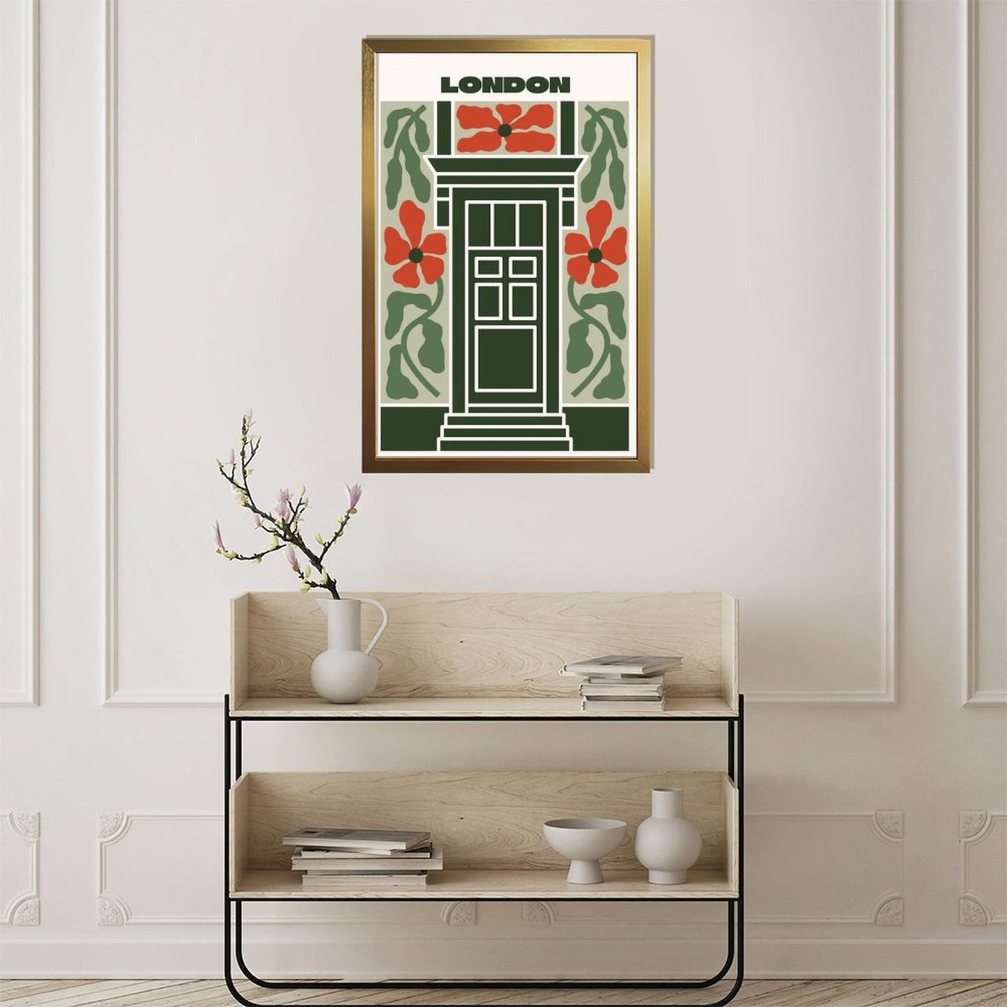 London Floral Door Framed Canvas Wall Decor 25