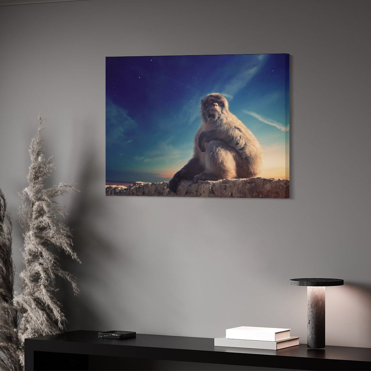 Baby Monkey Portrait Framed Canvas Wall Decoration-09