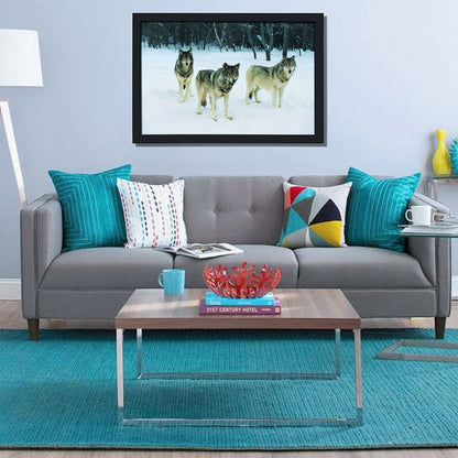 Nature Wolf Canvas Painting Howling Animal Wall Decor-06