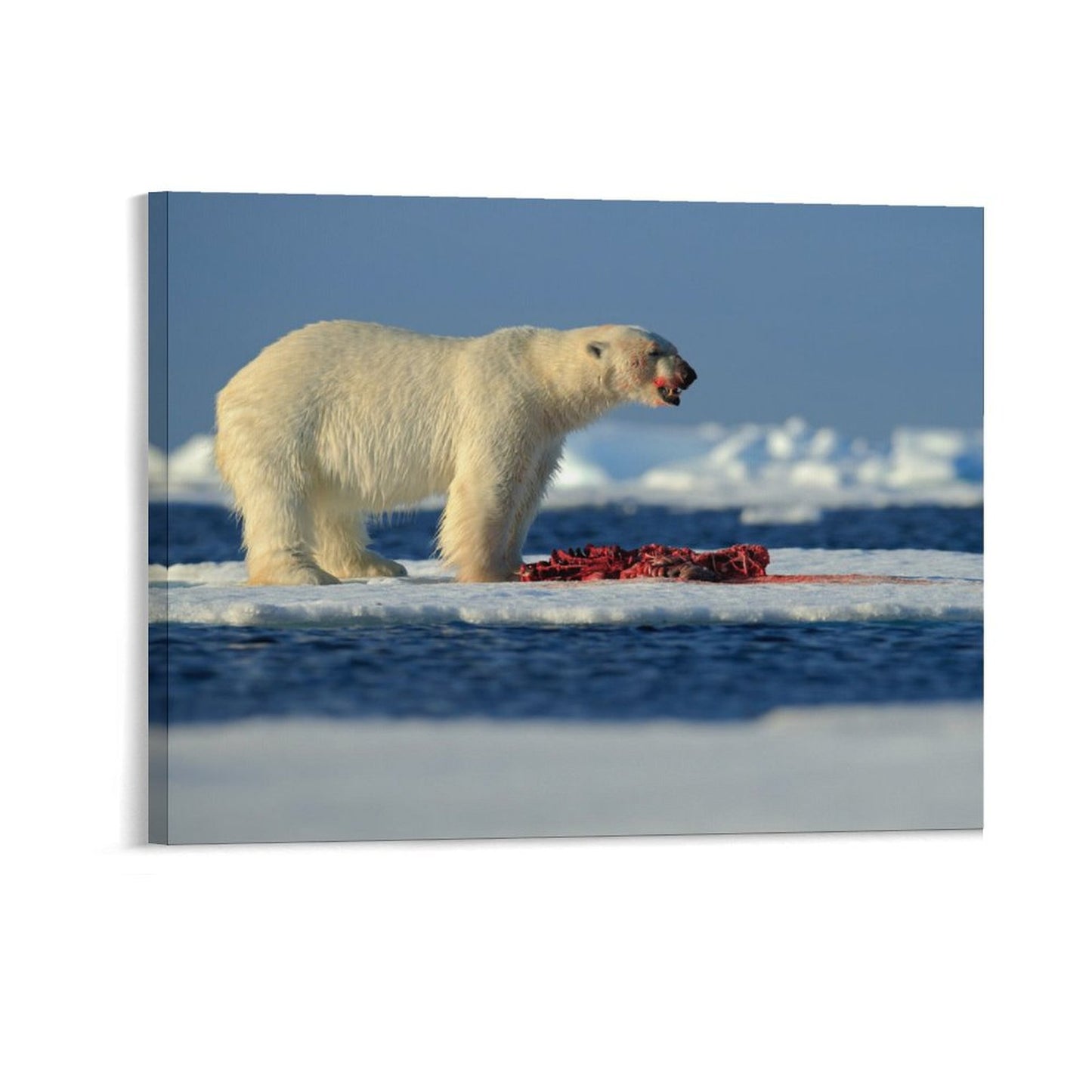 Arctic Predator Polar Bear Hunting Scene Canvas Art-07