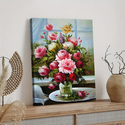 Vintage Floral Wall Art Bouquet Canvas Painting 34