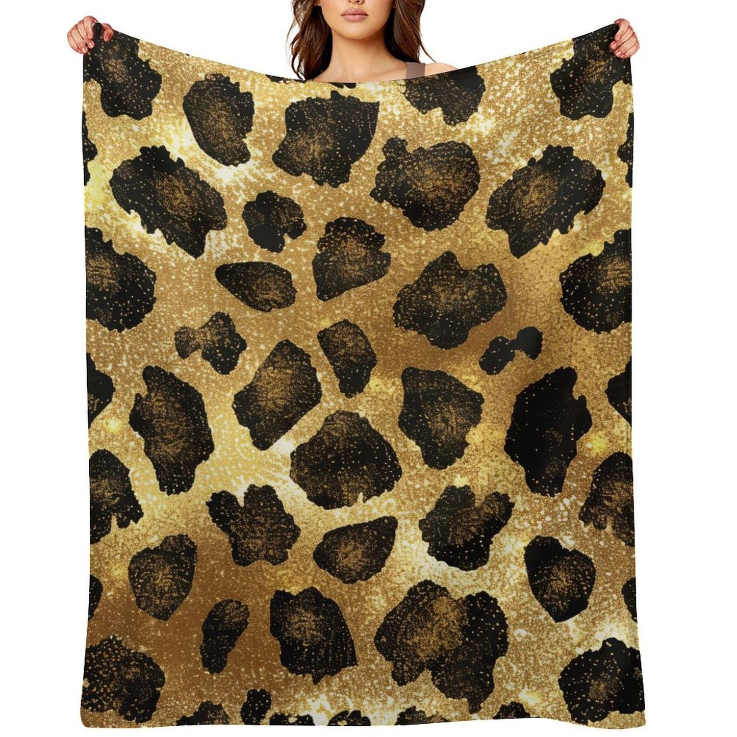 Soft Anti-Pilling Flannel Blanket with Leopard Print Design