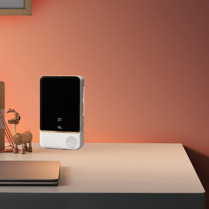 Sleek Beige Aromatherapy Diffuser Humidifier USB Powered 300mL h Mist Dispenser with Essential Oil Storage Push Button Control