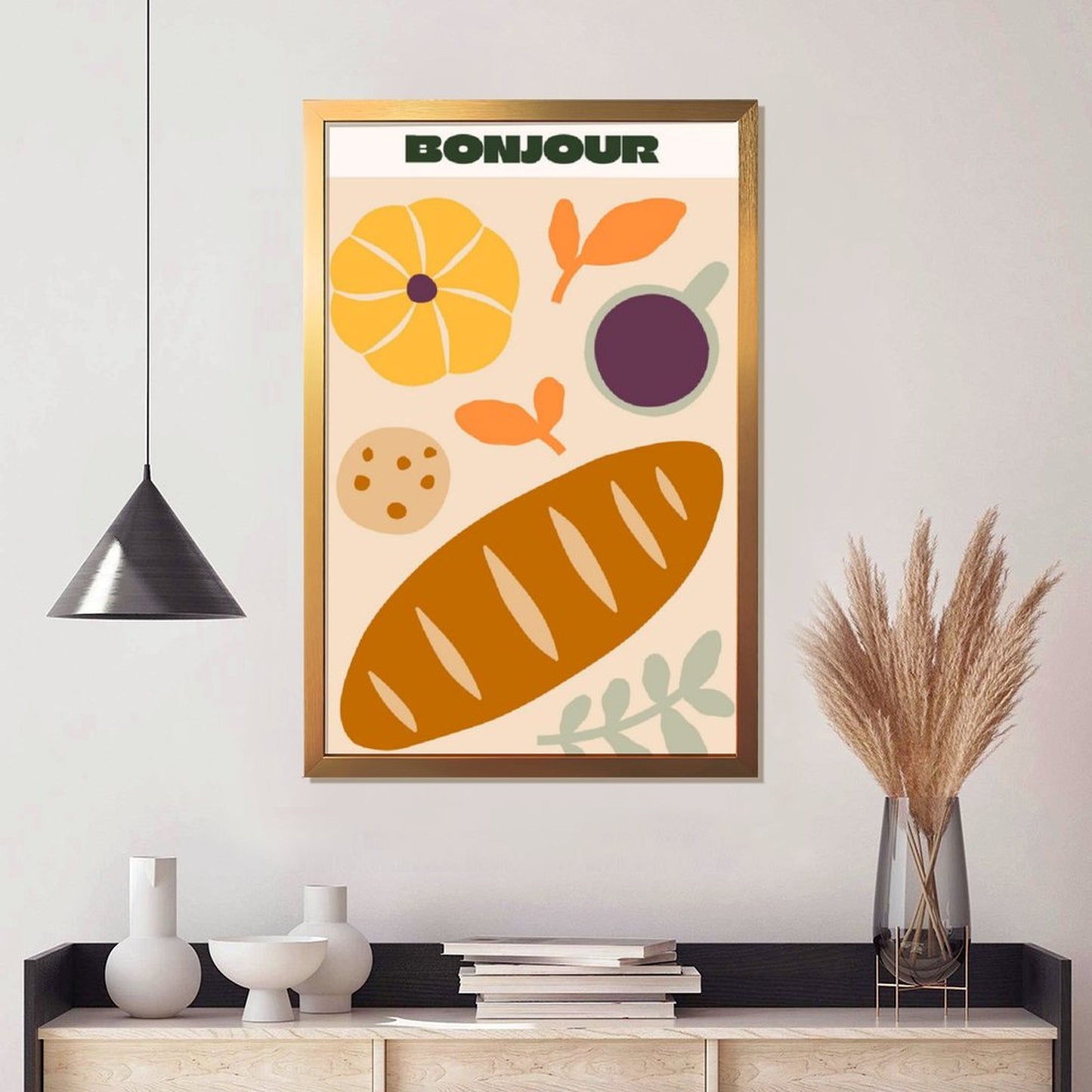 Bonjour French Breakfast Wall Art – Modern Kitchen Decor Print-15