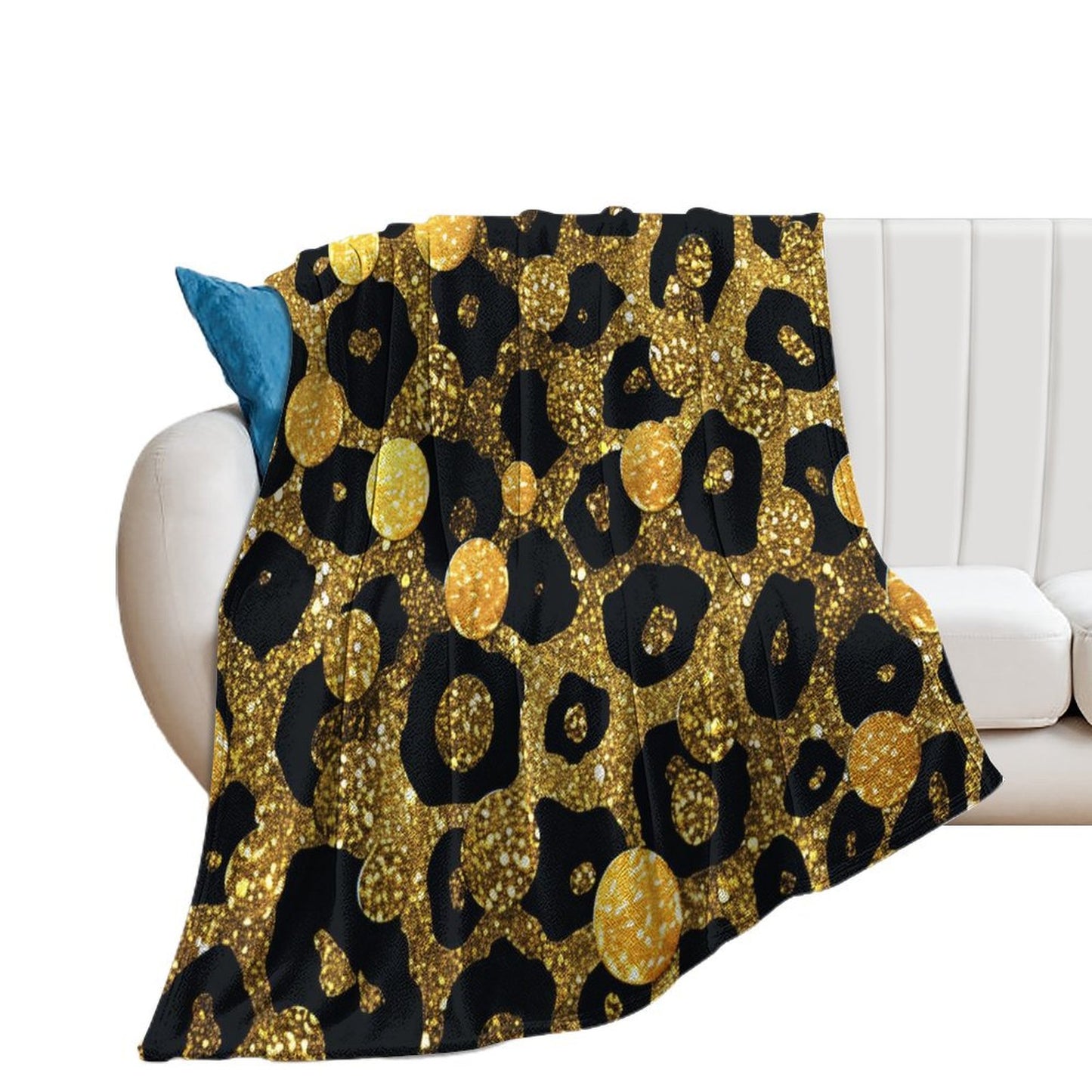 Modern Black and Gold Flannel Throw Home Decor