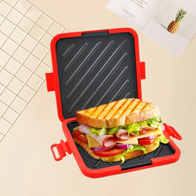 Universal Microwave Sandwich Maker Non Stick Baking Tray Bake Crispy Bread No Oven Required Also For Pork Ribs Chicken Wings Steaks Sausages Fish Steaks