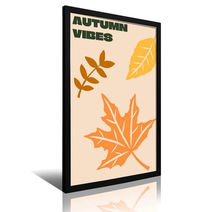 Modern Fall Leaves Canvas Art with Frame- 19