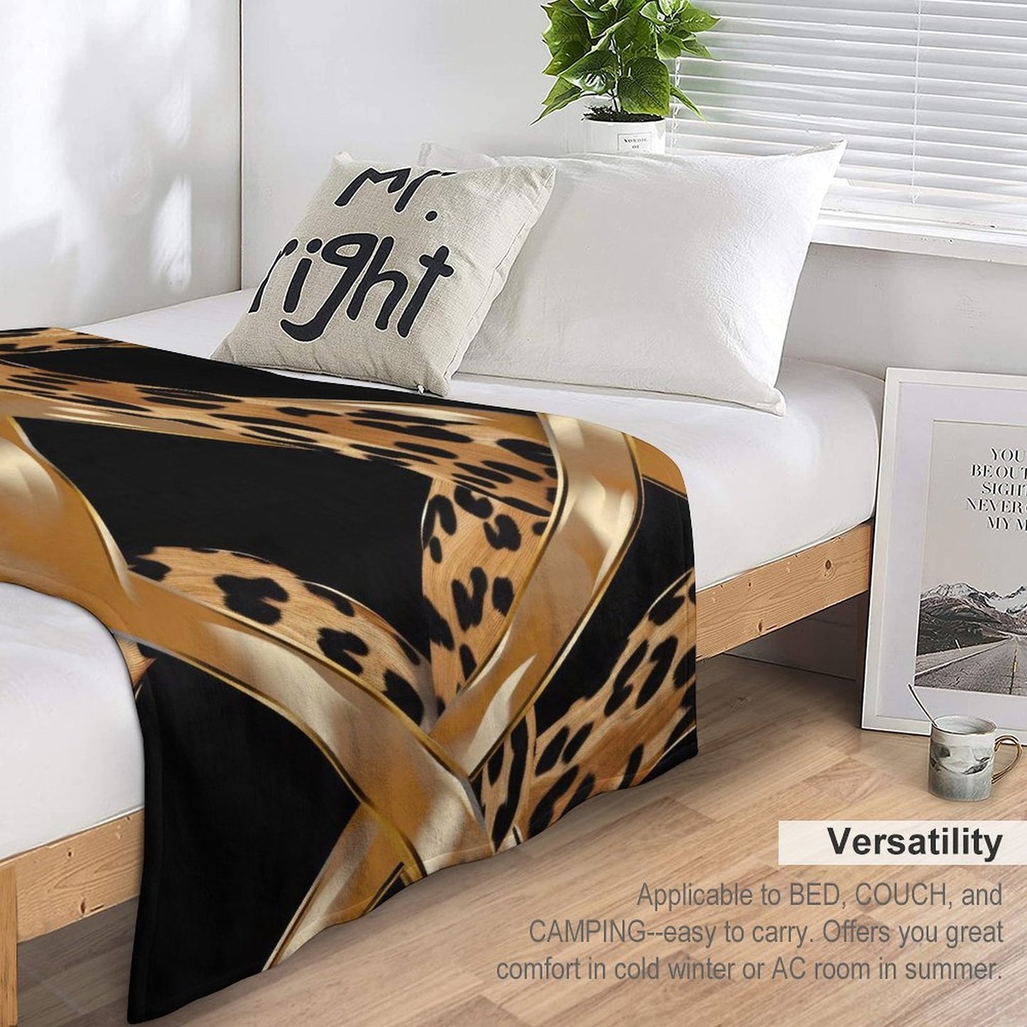 Stylish Leopard Splash Flannel Blanket Soft Warm