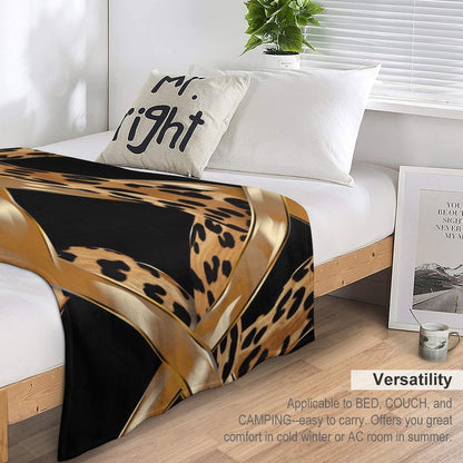 Stylish Leopard Splash Flannel Blanket Soft Warm