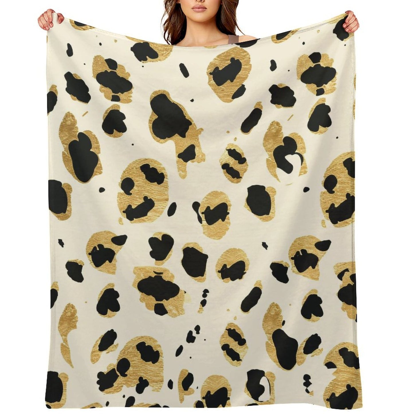 Warm Leopard Pattern Flannel Blanket Home Decor