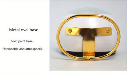 Luminous Desk Clock Battery Powered Silent Round Metal Nordic Alarm Clock with Glowing Hands for Bedroom Office Decor