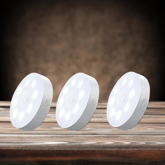 3-Pack Motion Sensor Closet Lights by AMill Magnetic USB Rechargeable 8-LED Wall Lamps Dual Power Wireless Lighting for Hallway Stairs Bedroom Basement251