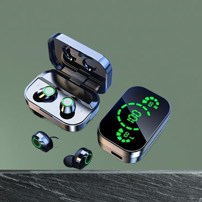 Digital Screen  Earbuds High-Fidelity Stereo Sound Built-In Mic Wireless for Sports Running Gaming Active Lifestyles