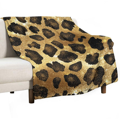 Soft Anti-Pilling Flannel Blanket with Leopard Print Design