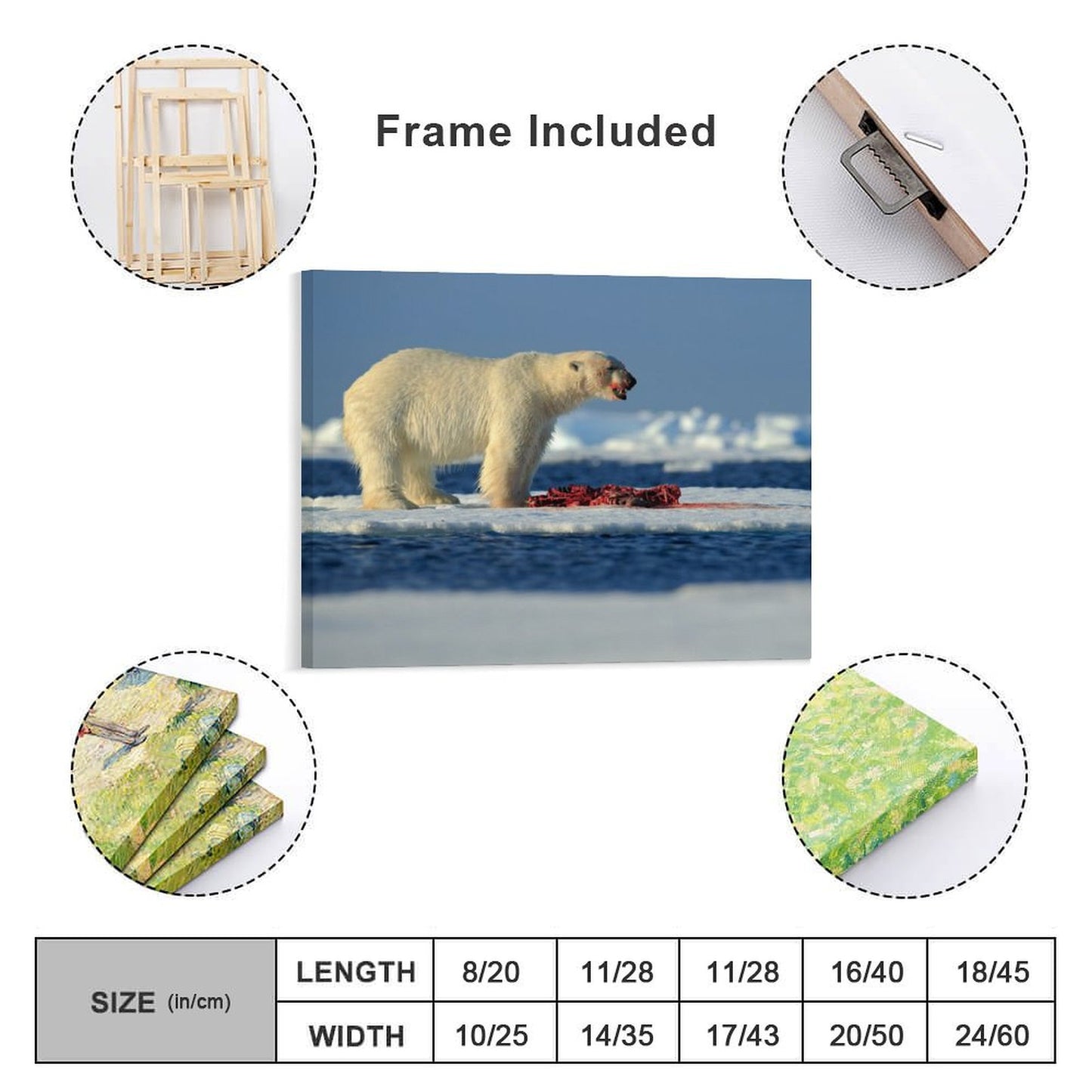Arctic Predator Polar Bear Hunting Scene Canvas Art-07