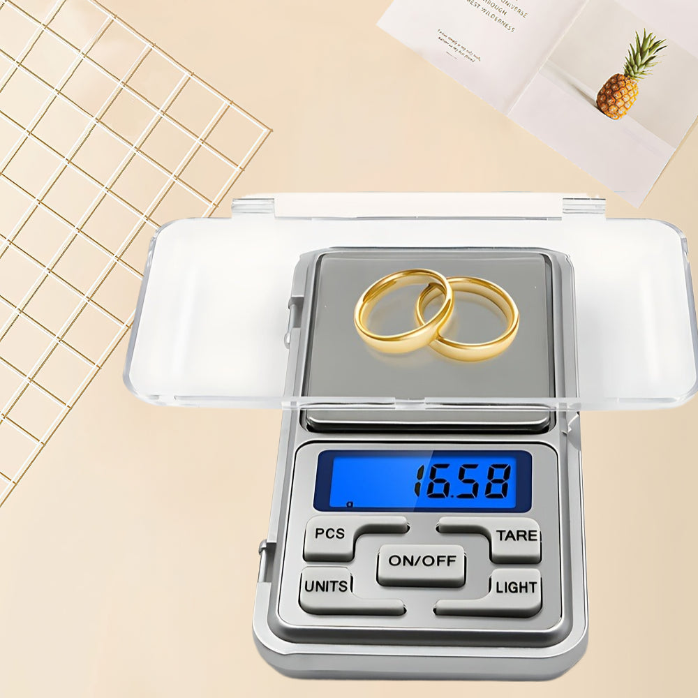 500g Capacity Digital Pocket Scale 0.01g/0.001g High Precision Portable Mini Scale with LCD Display for Jewelry Tea Medications Gemstones Reloading Kitchen