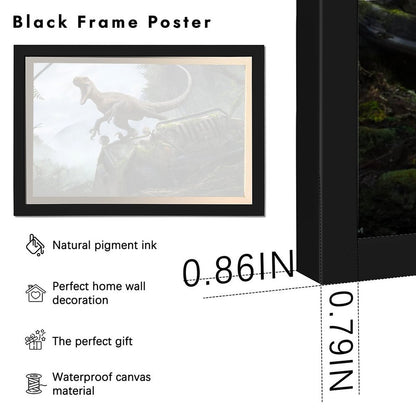 Realistic T-Rex Wall Art Framed Canvas Painting-04