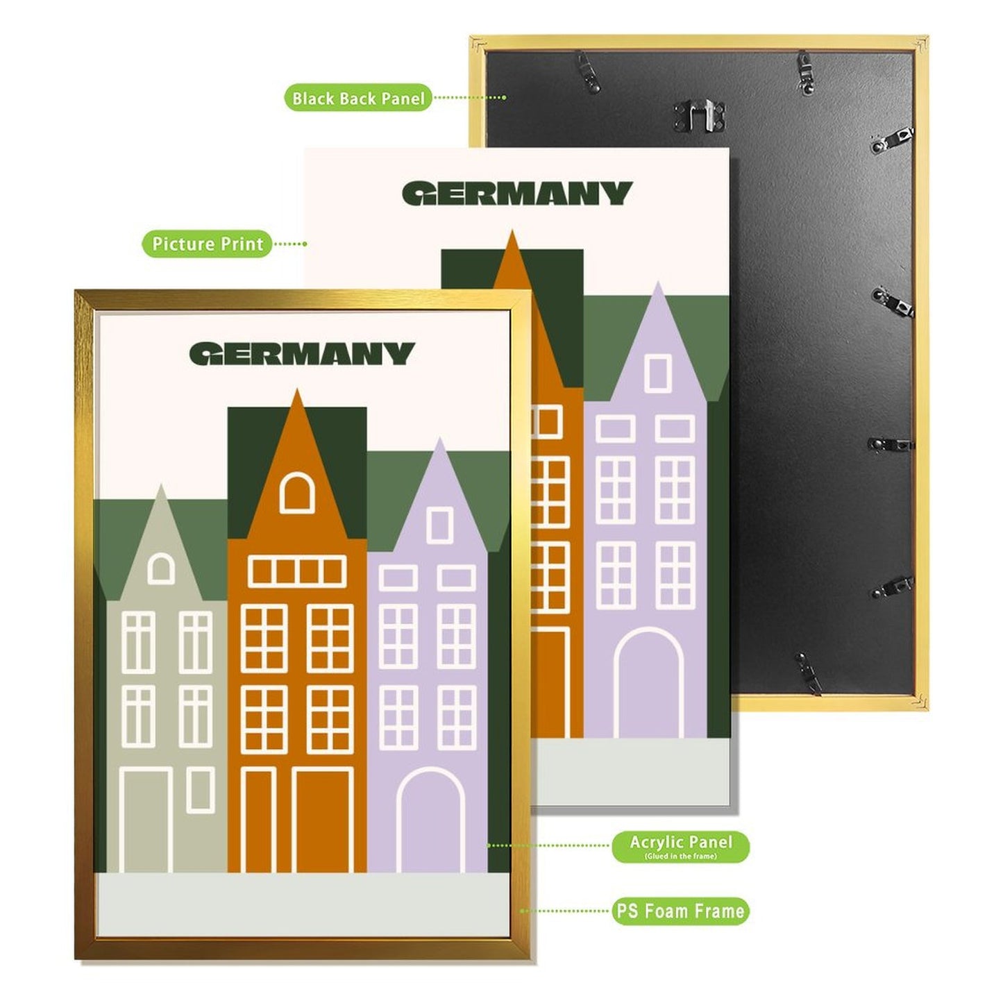 Germany Cityscape Art Print, Modern Travel Wall Decor Poster-23