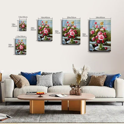 Vintage Floral Wall Art Bouquet Canvas Painting 34