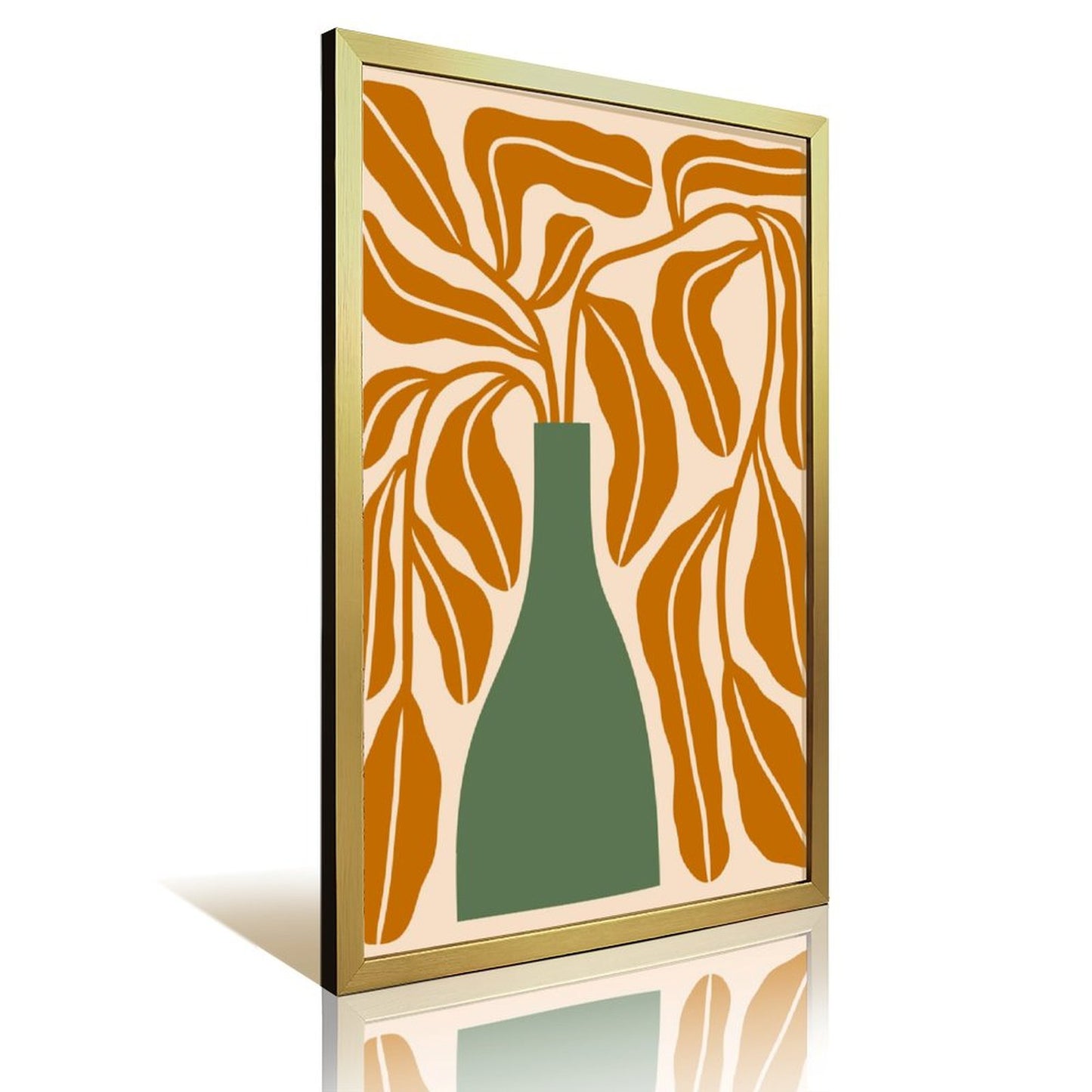 Minimalist Leaf and Vase Framed Wall Decor-20