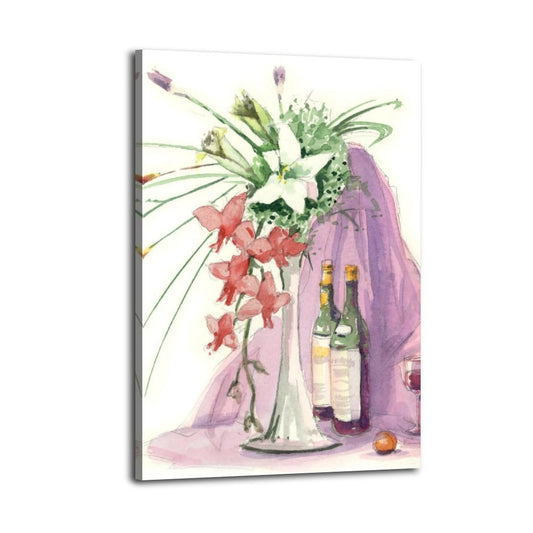 Elegant Floral Canvas Wall Art with Wooden Frame 23