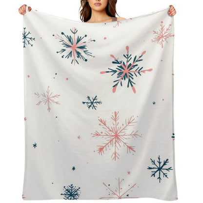 Snowflake Pattern Anti-Pilling Flannel Blanket – Soft Warm Winter Throw