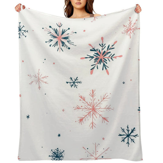 Snowflake Pattern Anti-Pilling Flannel Blanket – Soft Warm Winter Throw