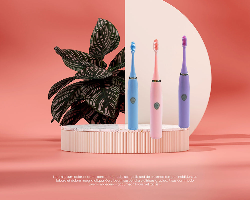 Model Y804 Electric Toothbrush Set 3 Soft Bristle Brush Heads One Key Start Economical Perfect Gift for Friends Holiday Season