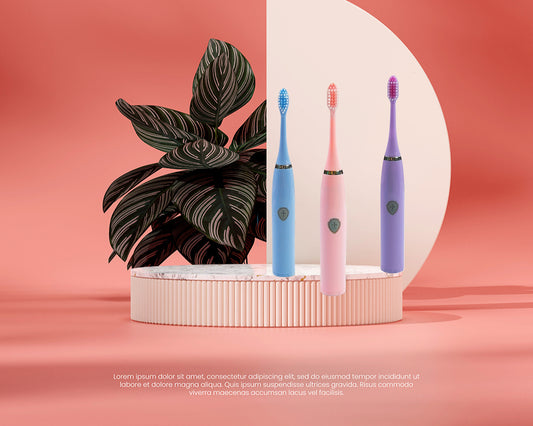 Model Y804 Electric Toothbrush Set 3 Soft Bristle Brush Heads One Key Start Economical Perfect Gift for Friends Holiday Season