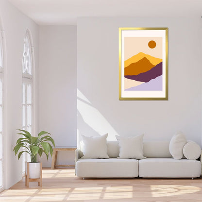 Abstract Mountain Sunset Art Print, Minimal Wall Decor Poster”-4