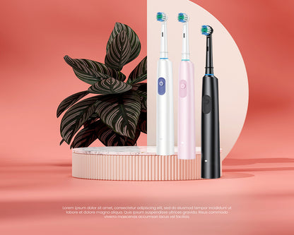 Round Rotating Electric Toothbrush 8 Brush Heads Travel Case USB C Charging 5 Modes Super Fast Cleaning Must Have Gift for Home Travel Fathers Mothers Day