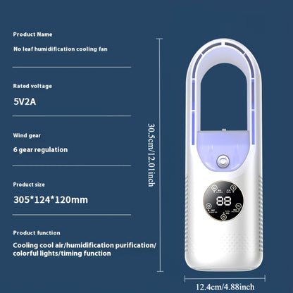 Portable Air Conditioner Humidifier Cooling Fan Personal Desktop Cooler for Office Home Camping Hiking Living Room