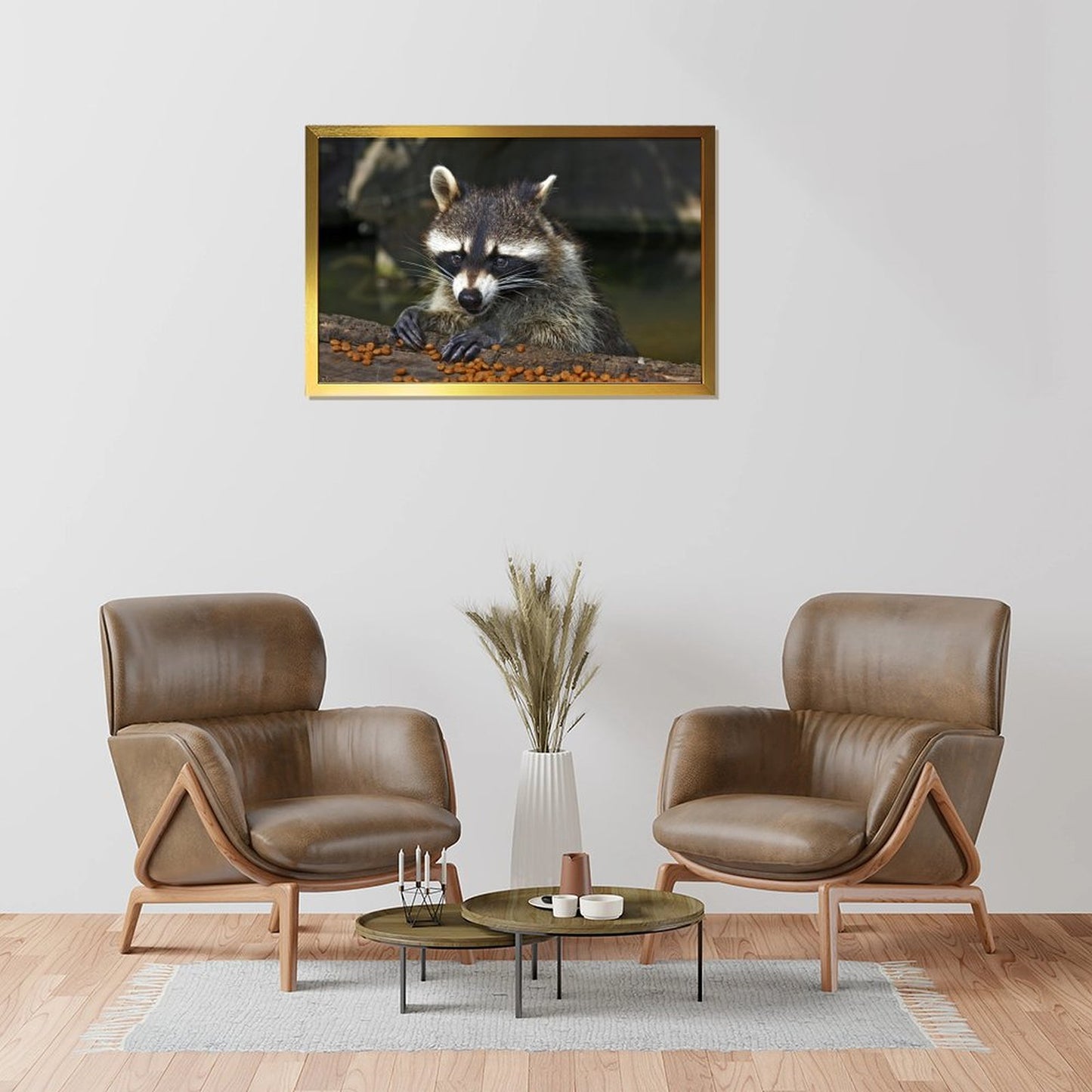 Rustic Raccoon Print Wall Decor Nature Animal Artwork-013