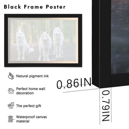 Wolves in Forest Wall Art Black Frame Animal Decoration-18