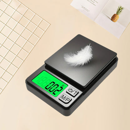 1000g 0.01g Digital Pocket Scale with LCD Backlit Tare Function Plastic Lightweight for Jewelry Food Ounces Grains