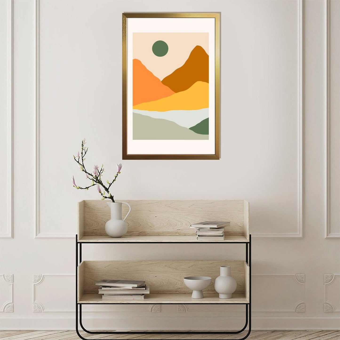 Abstract Mountain Sunset Wall Art Print – Modern Nature Decor-30