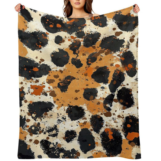 Anti-Pilling Flannel Blanket Abstract Leopard Print