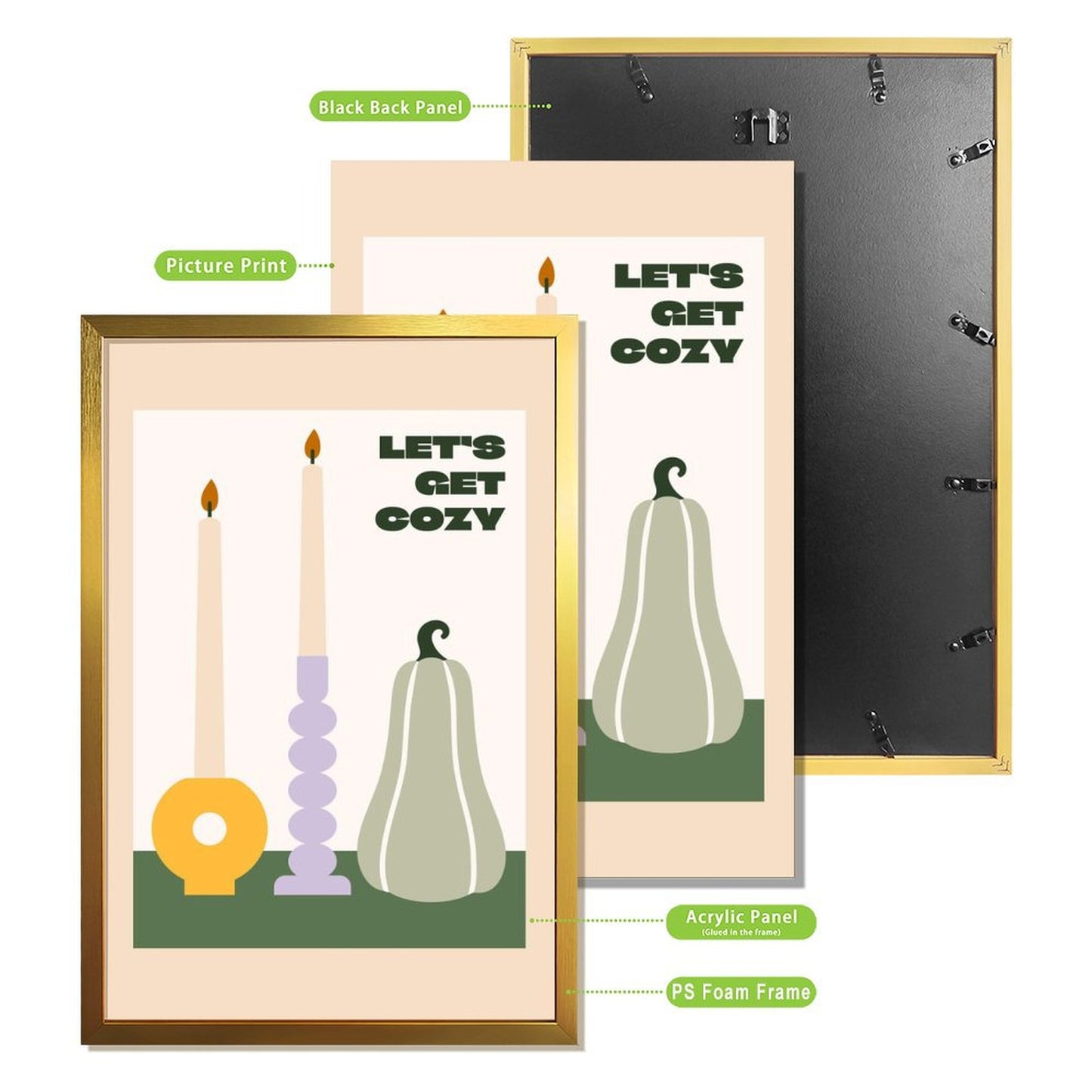 Let's Get Cozy Autumn Candle Art Print – Minimalist Fall Decor- 24