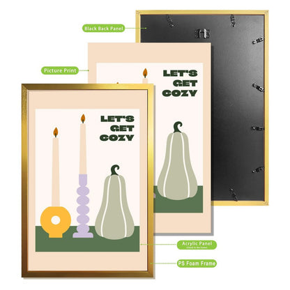 Let's Get Cozy Autumn Candle Art Print – Minimalist Fall Decor- 24