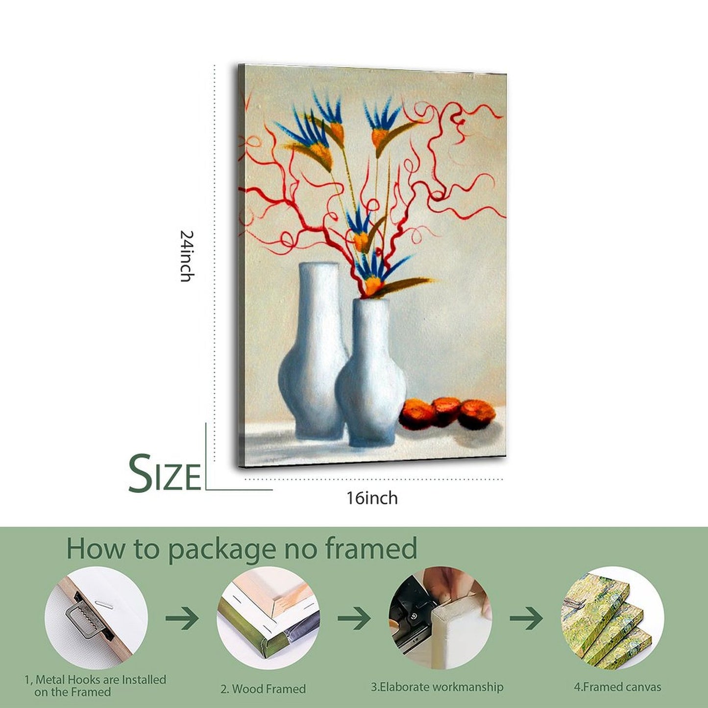 Framed Floral Canvas Picture for Elegant Spaces 12