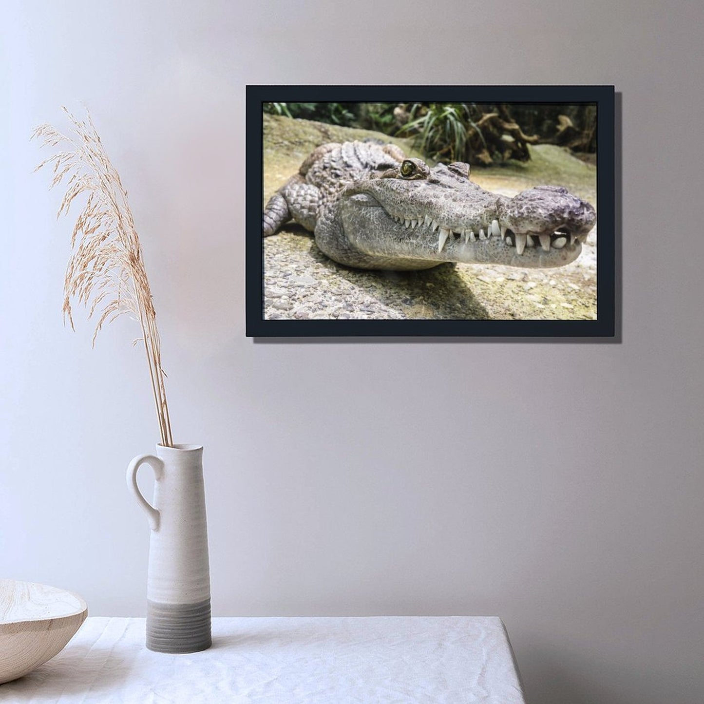 Alligator Canvas Painting Nature Animal Wall Picture