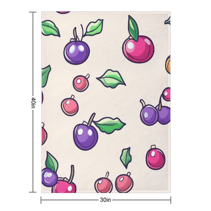 Anti-Pilling Flannel Blanket with Cute Cartoon Fruit Pattern Design