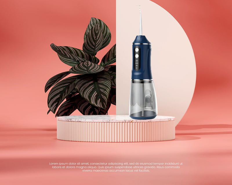 Rechargeable 360° Rotating Nozzle Electric Toothbrush 3 Modes Oral Cleaning Tool for Men Women 1 Unit + 4 Replacement Heads A18 Black