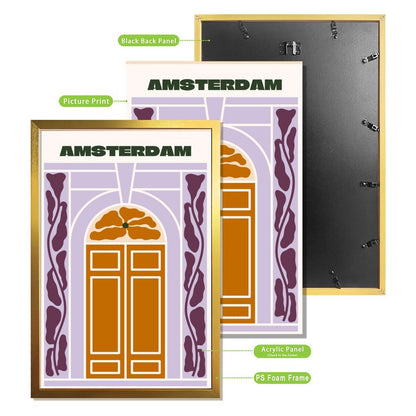 Amsterdam Abstract Door Art Print, Modern Wall Decor Poster-17