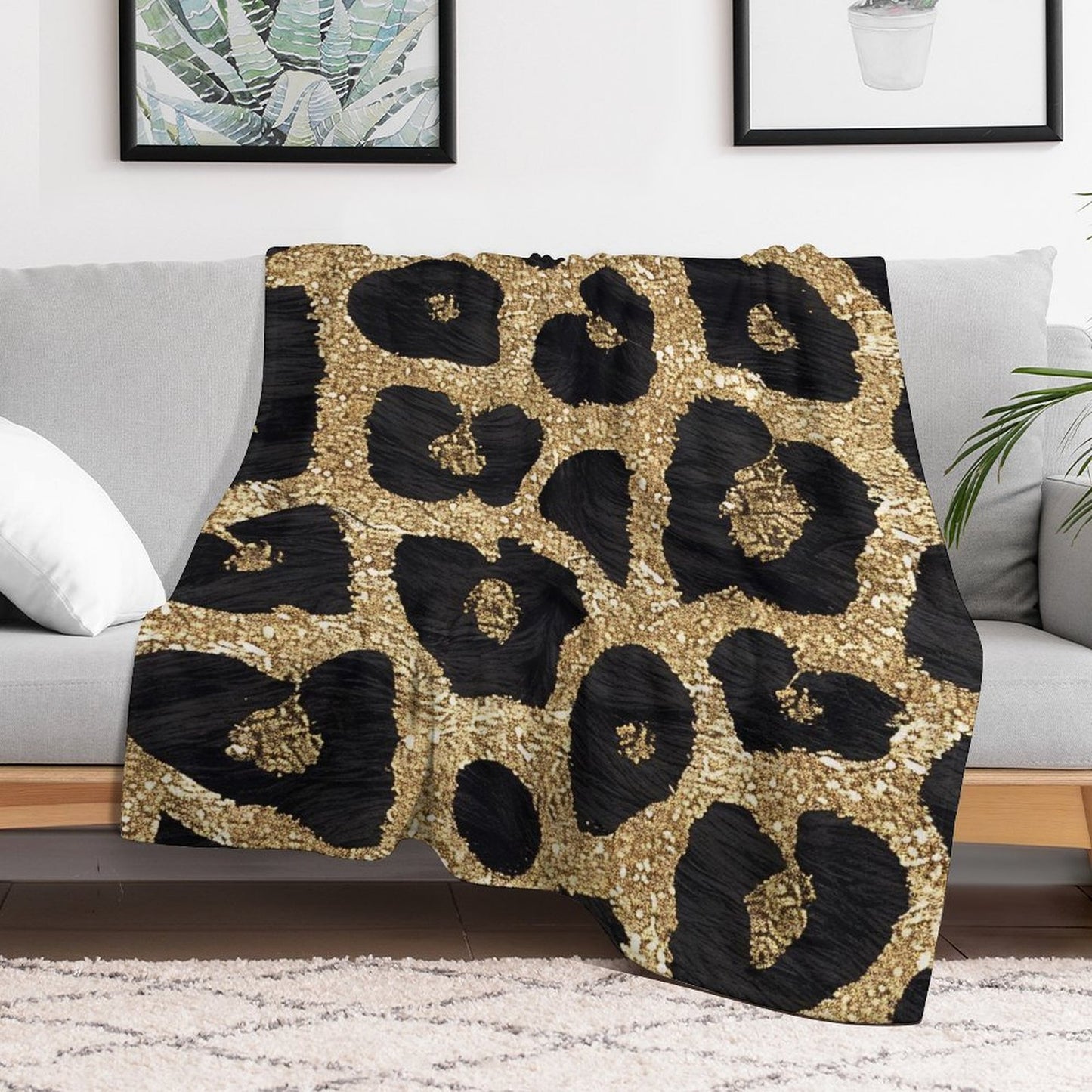Elegant Leopard Pattern Flannel Blanket Cozy