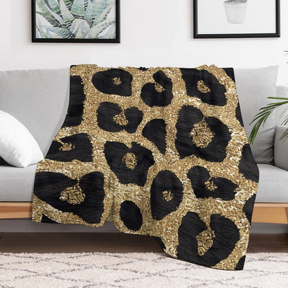 Elegant Leopard Pattern Flannel Blanket Cozy