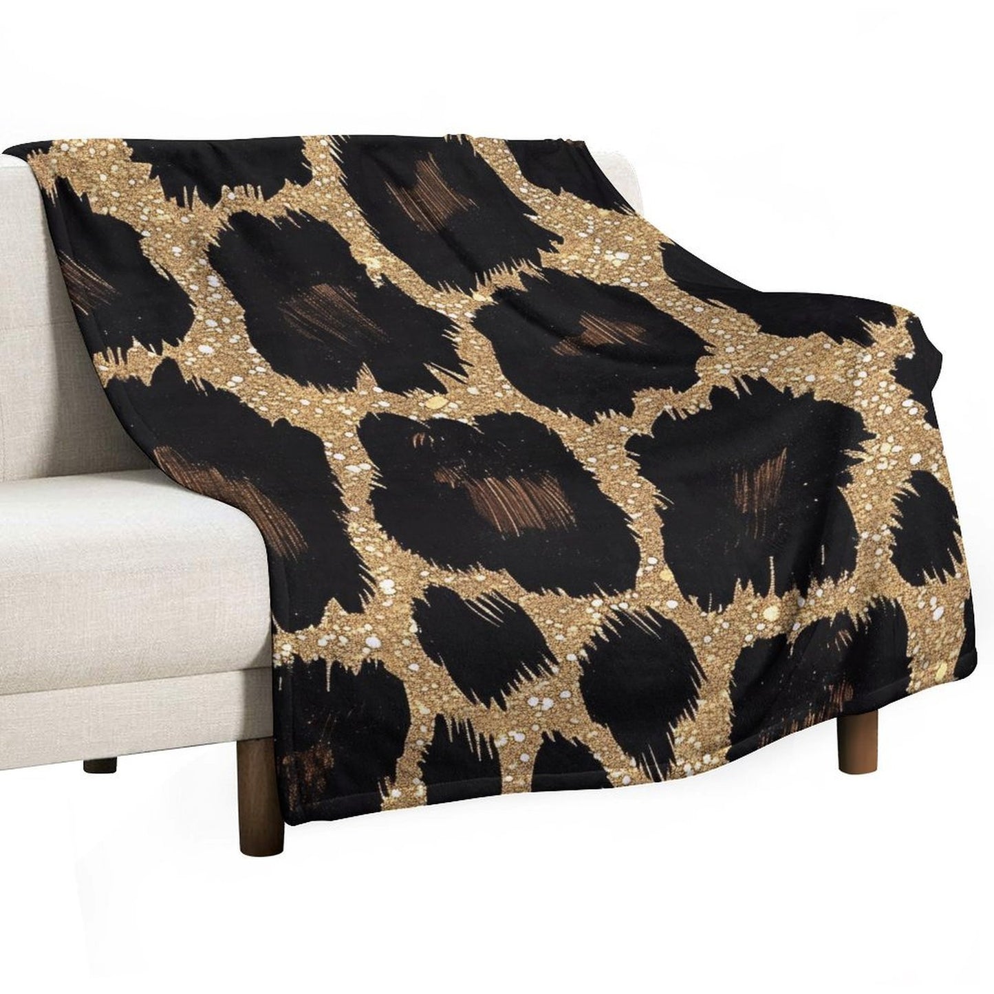 Soft Flannel Throw Blanket with Modern Ink Spots