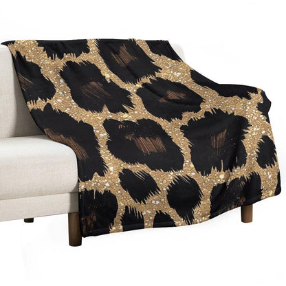 Soft Flannel Throw Blanket with Modern Ink Spots