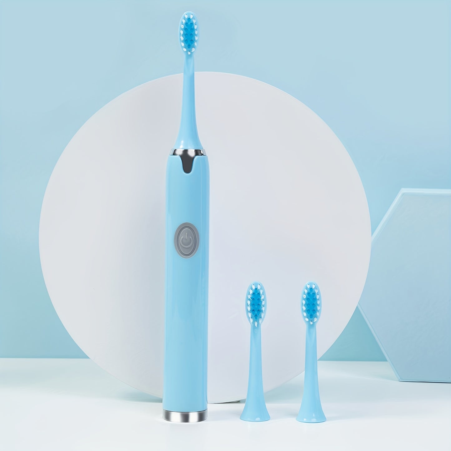 Electric Toothbrush with 3 Brush Heads Portable Travel Toothbrush Rechargeable Battery-Powered 36V or Below Includes Replacement Heads